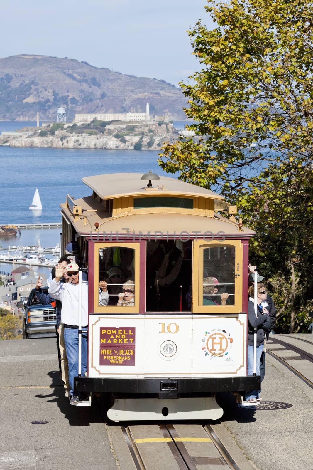 SAN FRANCISCO - NOVEMBER 2nd: The Cable car tram, November 2nd, 2012 in San Francisco, USA. The San Francisco cable car system is world last permanently manually operated cable car system. Lines were established between 1873 and 1890.