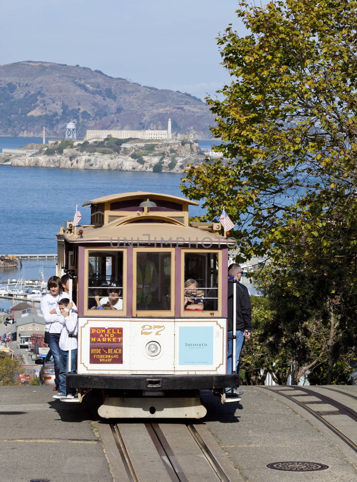 SAN FRANCISCO - NOVEMBER 2nd: The Cable car tram, November 2nd, 2012 in San Francisco, USA. The San Francisco cable car system is world last permanently manually operated cable car system. Lines were established between 1873 and 1890.