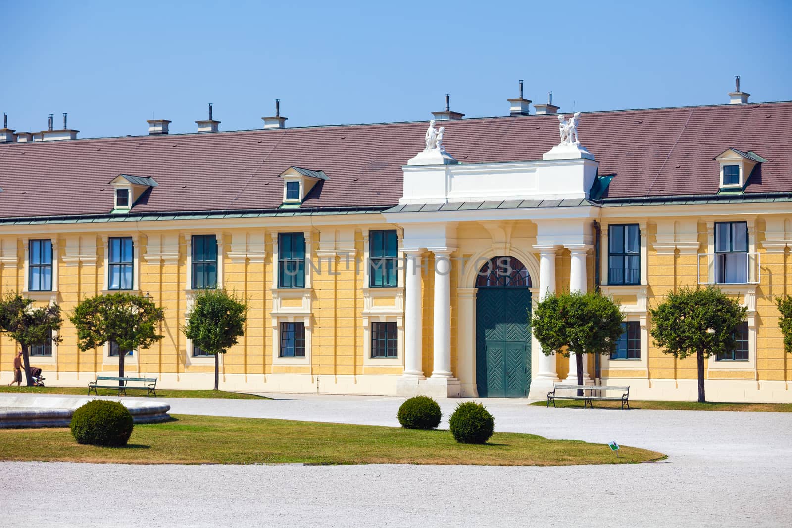 VIENNA, AUSTRIA - AUGUST 4, 2013: Schonbrunn Palace royal residence on August 4, 2013 in Vienna, Austria.