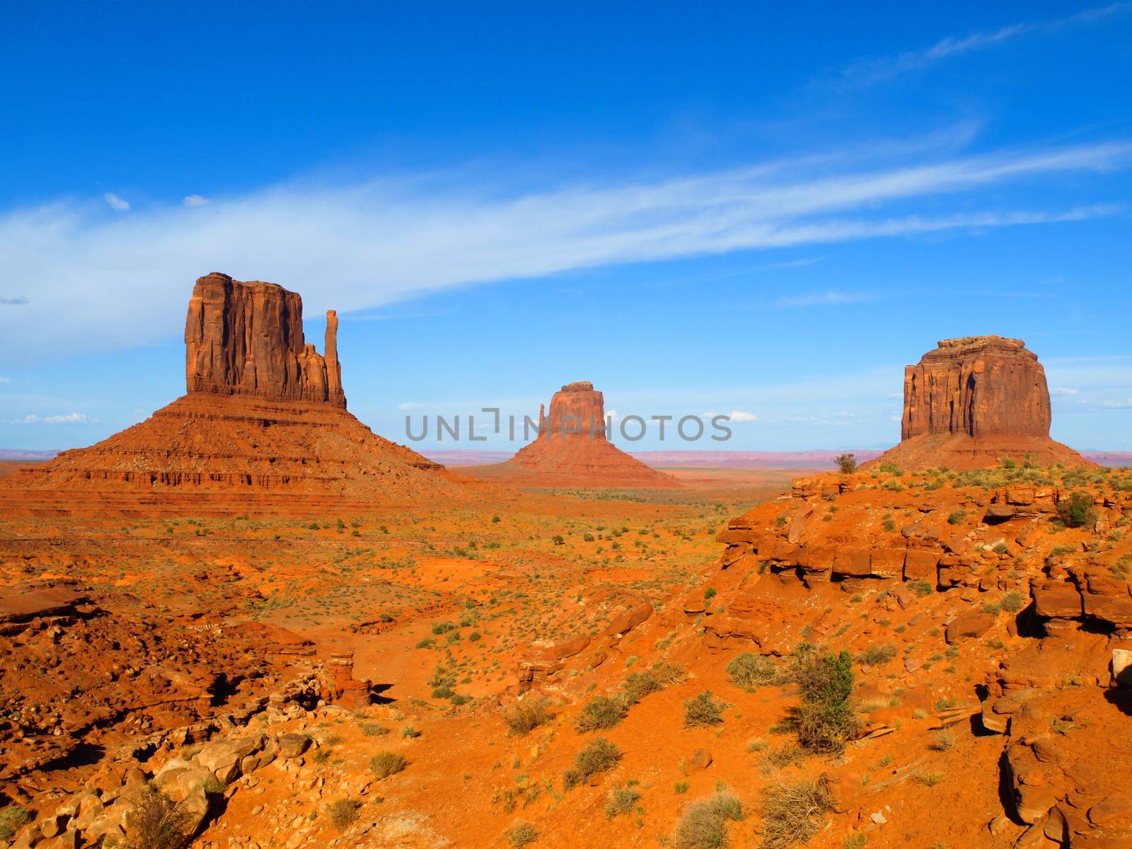 Three Buttes of Monument Valley (Utah, USA)