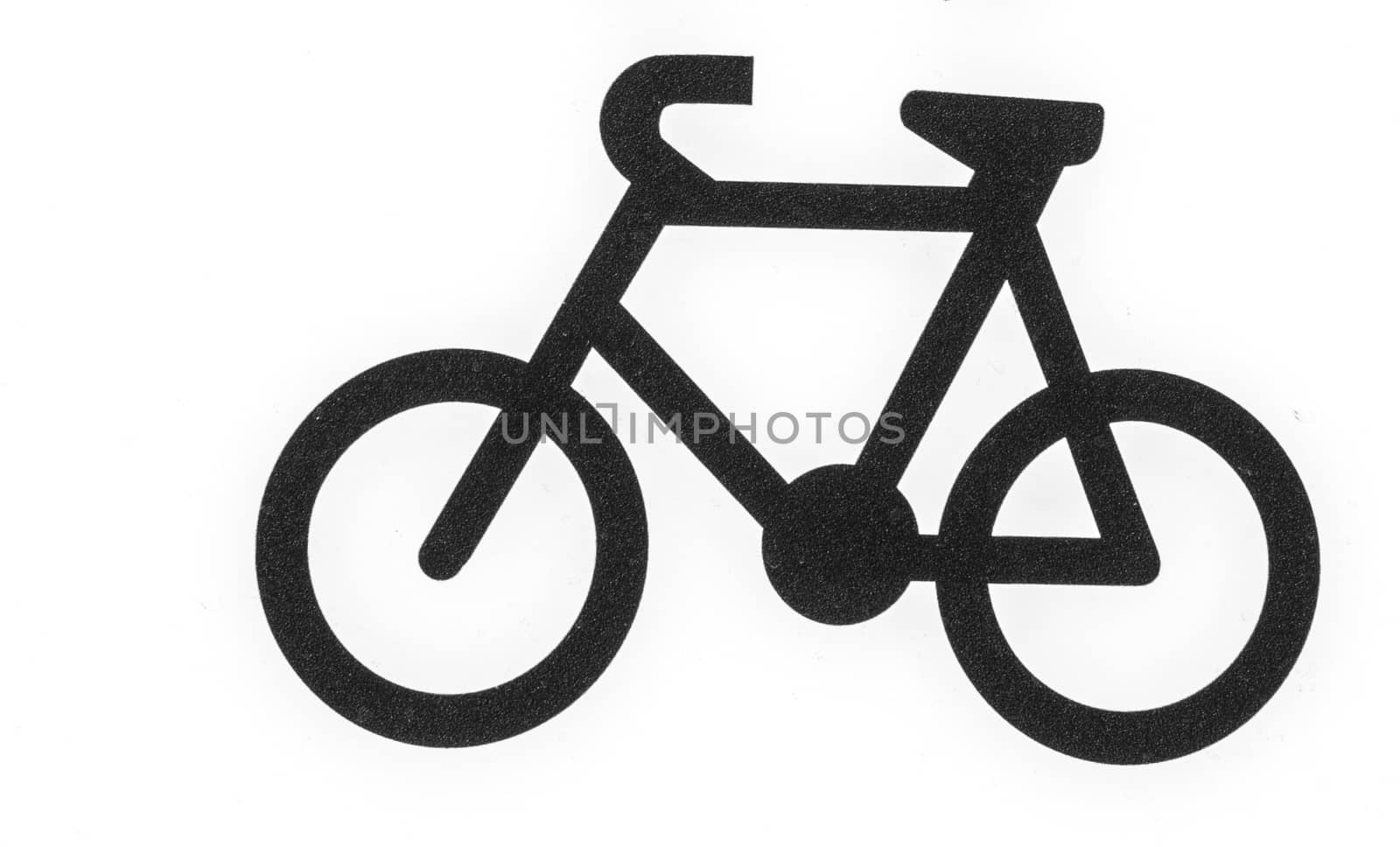 Bicycle lane road - square white bike cycling sign