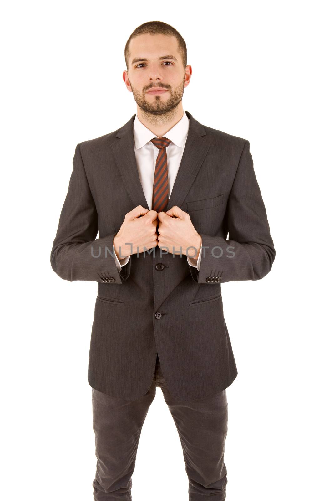 young business man portrait isolated on white