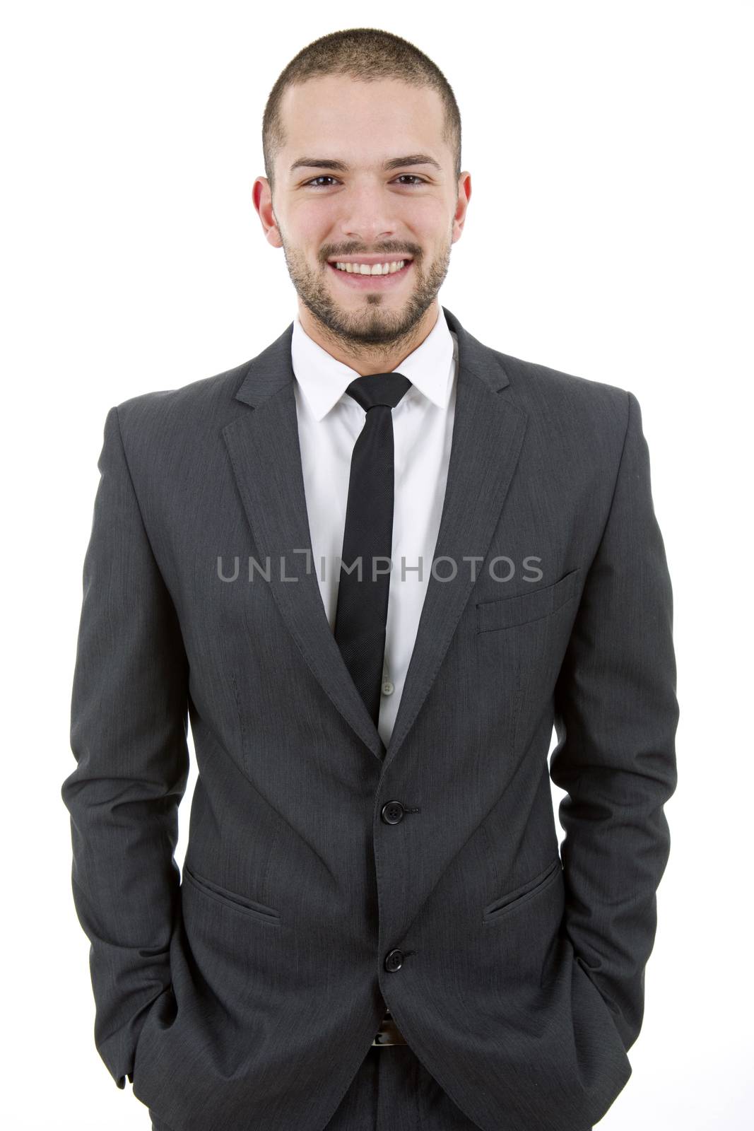 young business man portrait isolated on white