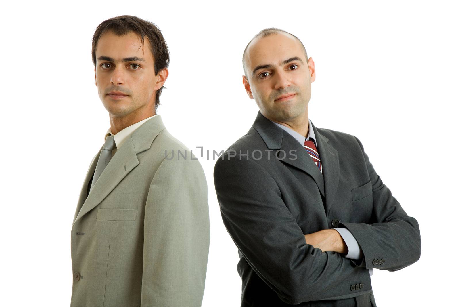 two business men isolated on white background