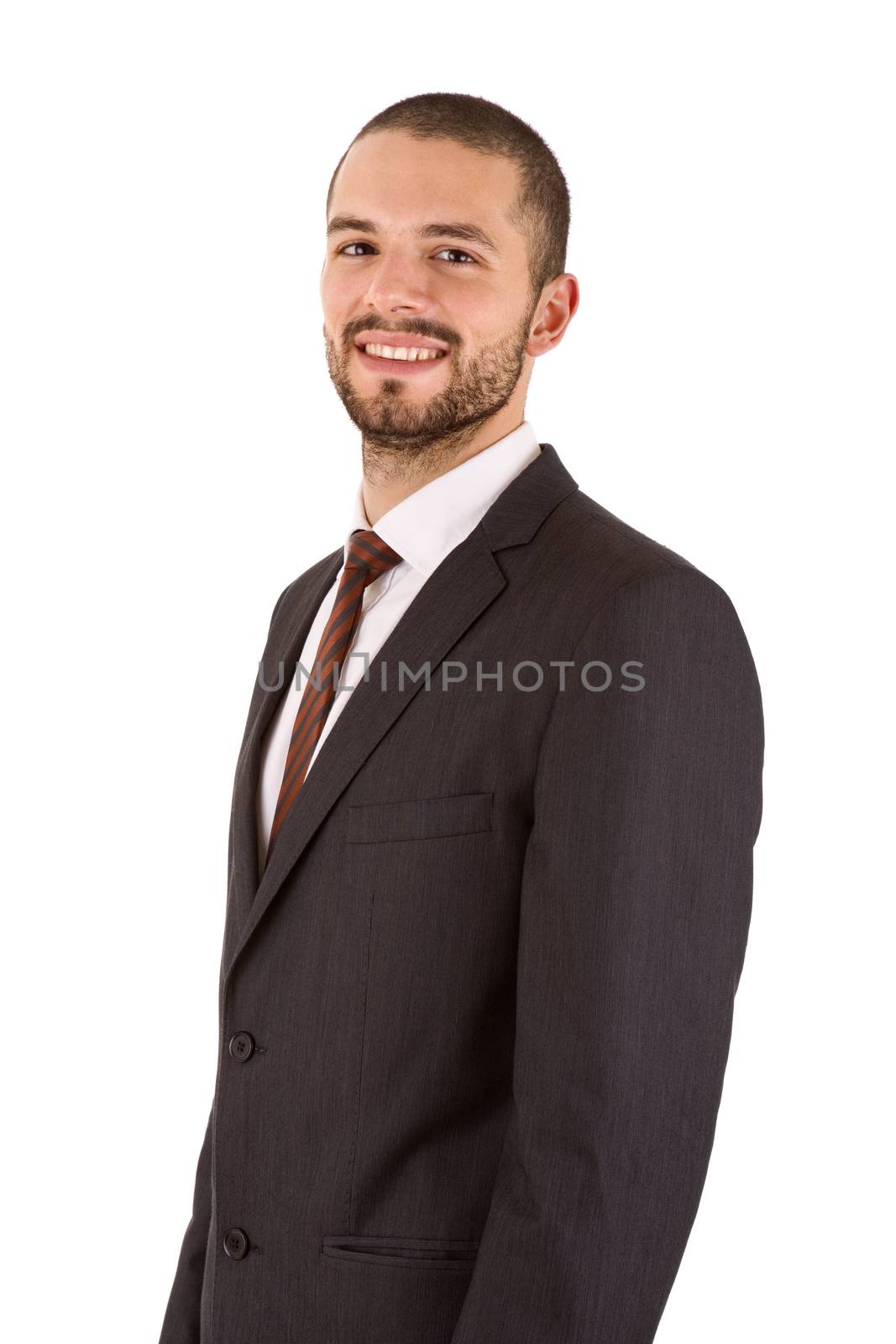 young business man portrait isolated on white