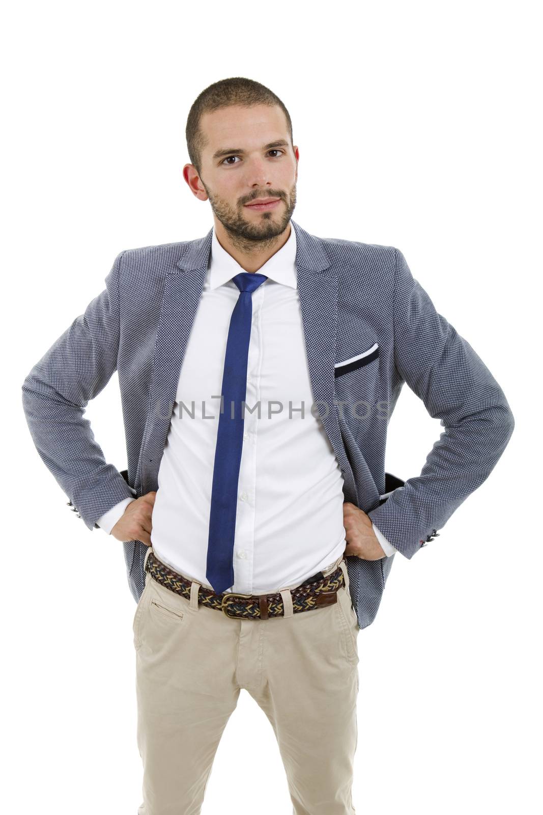 young business man portrait isolated on white