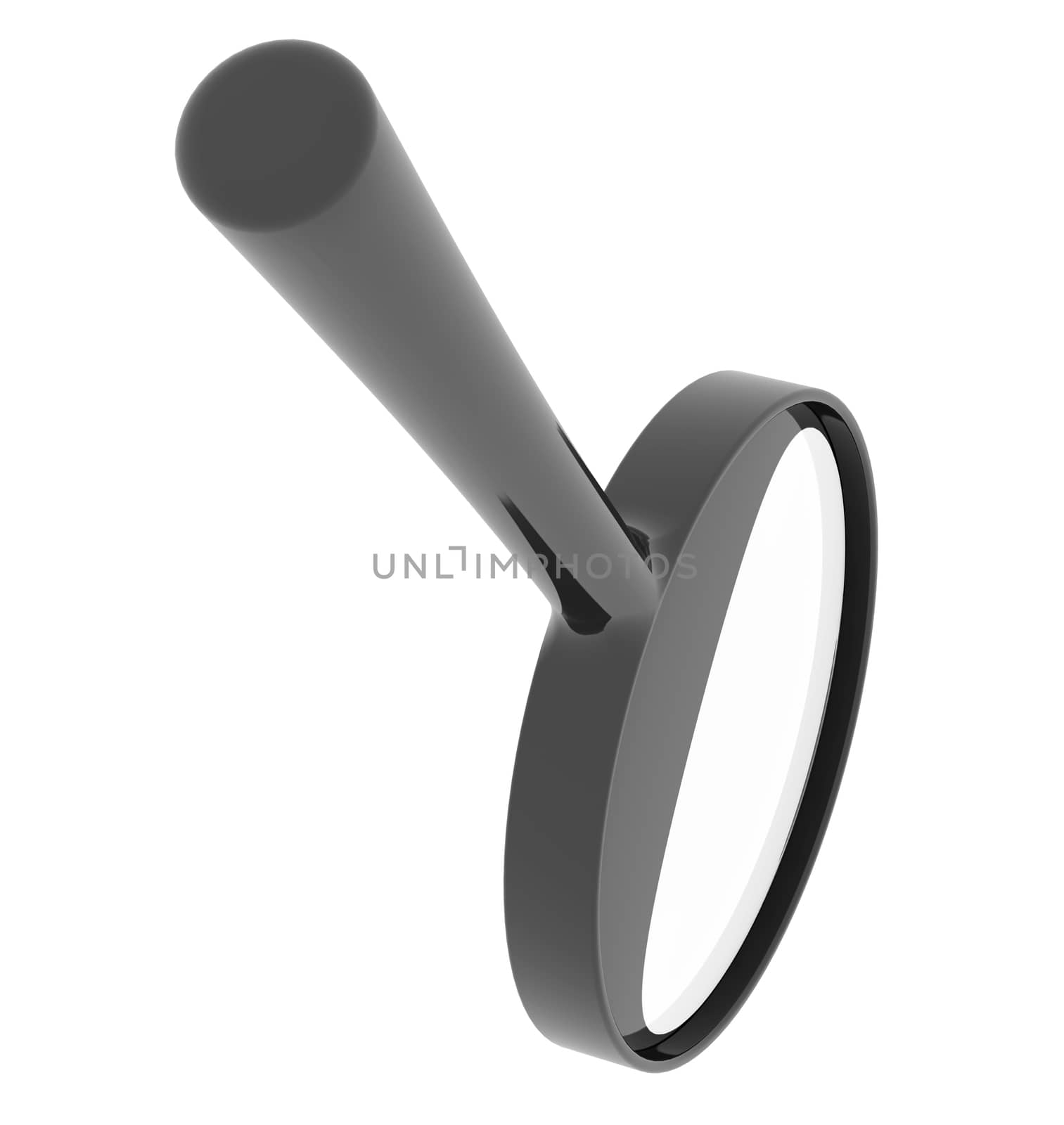 Black magnifier glass. Isolated on white background