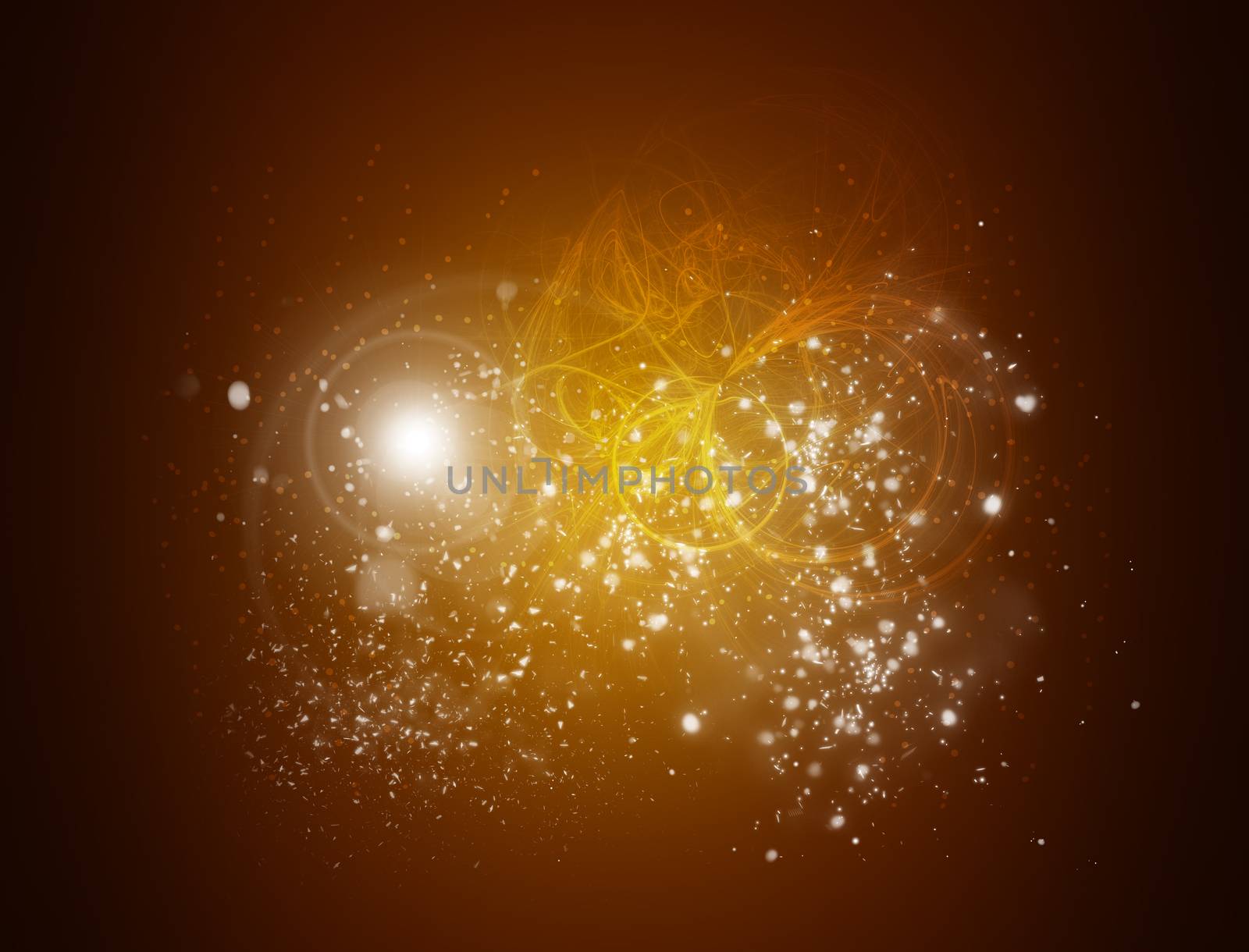 Stylized abstract background with motion glowing circles