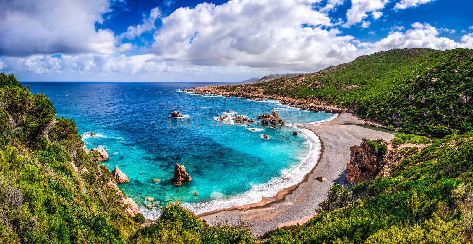 Beautiful ocean coastline in Costa Paradiso, Sardinia by martinm303