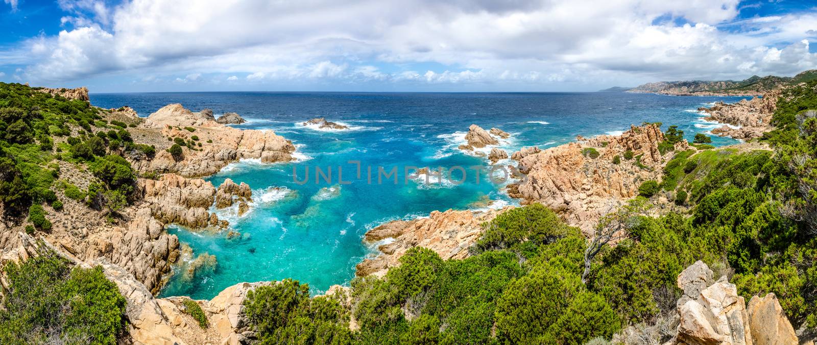 Beautiful ocean coastline panorama in Costa Paradiso, Sardinia, Italy