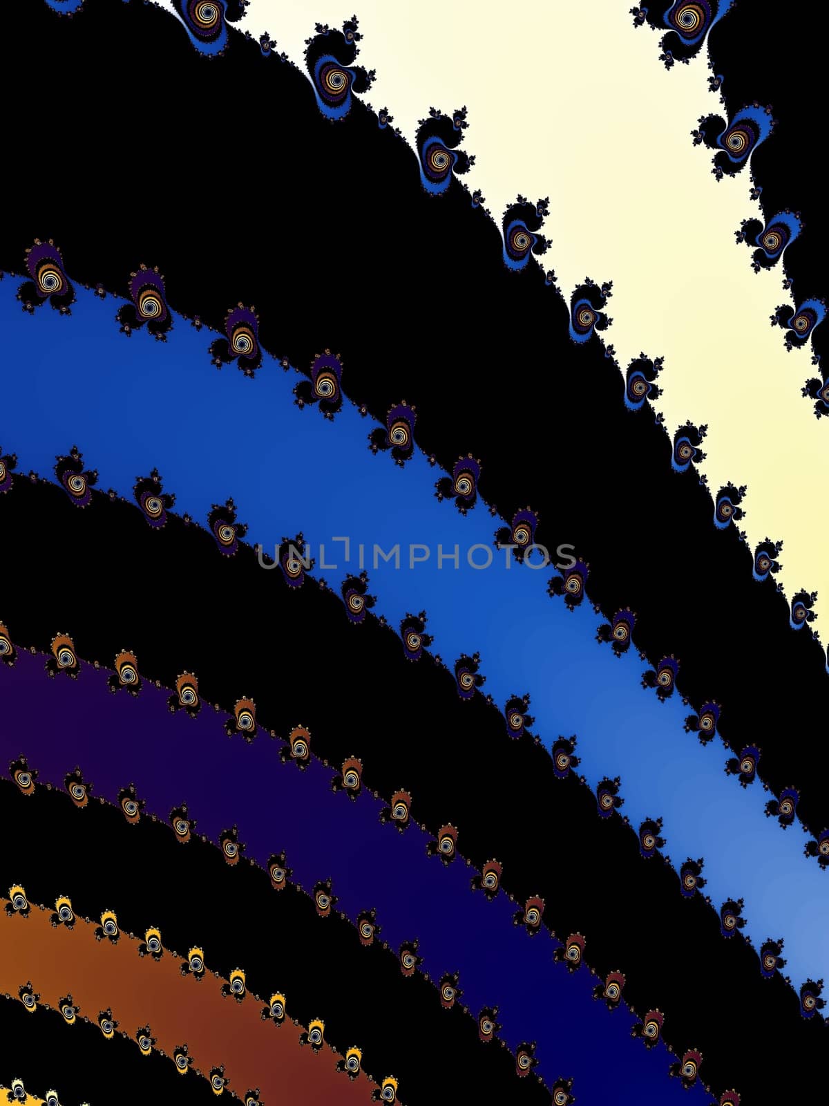 Digital computer graphic - rendering. Patterned fractal background with stripes for design.