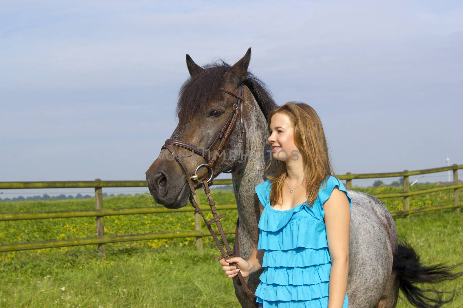 young girl and her horse by miradrozdowski