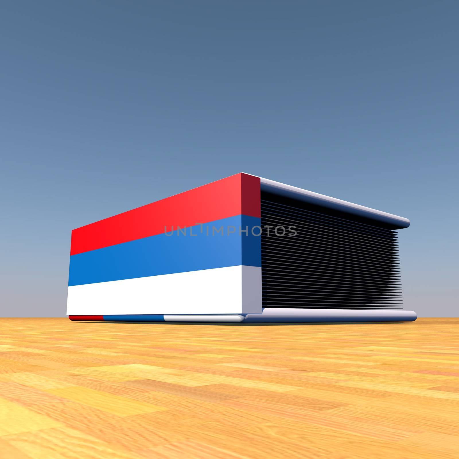 Book with Russian flag on cover, 3d render