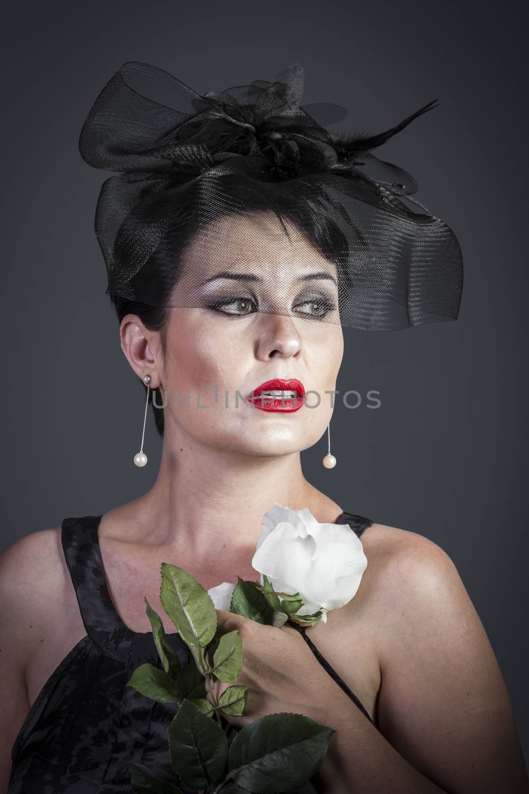 drama.Widow At Funeral. Beautiful retro woman by FernandoCortes
