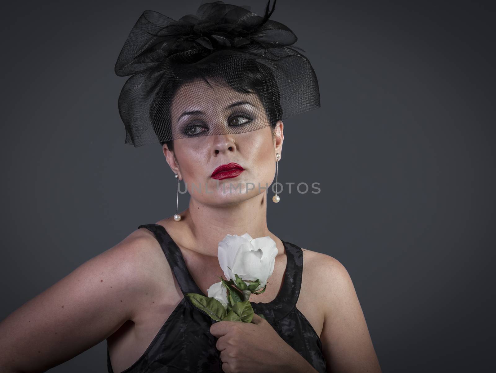 Serious.Widow At Funeral. Beautiful retro woman by FernandoCortes