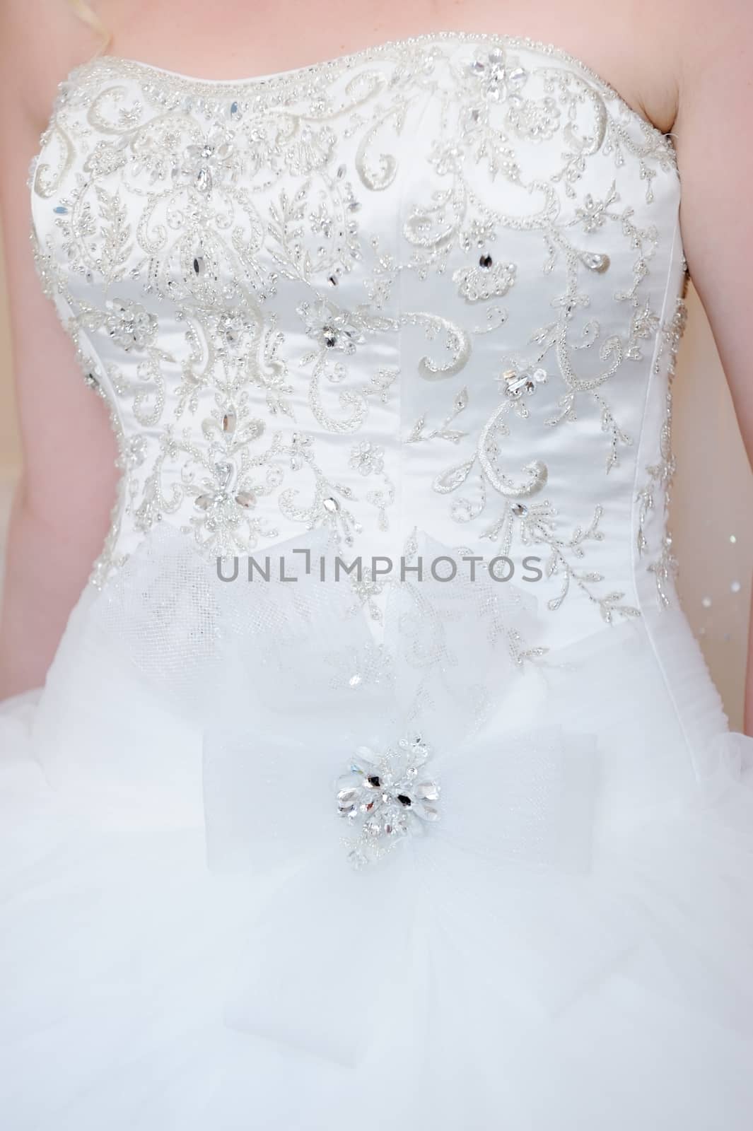 Brides dress detail by kmwphotography