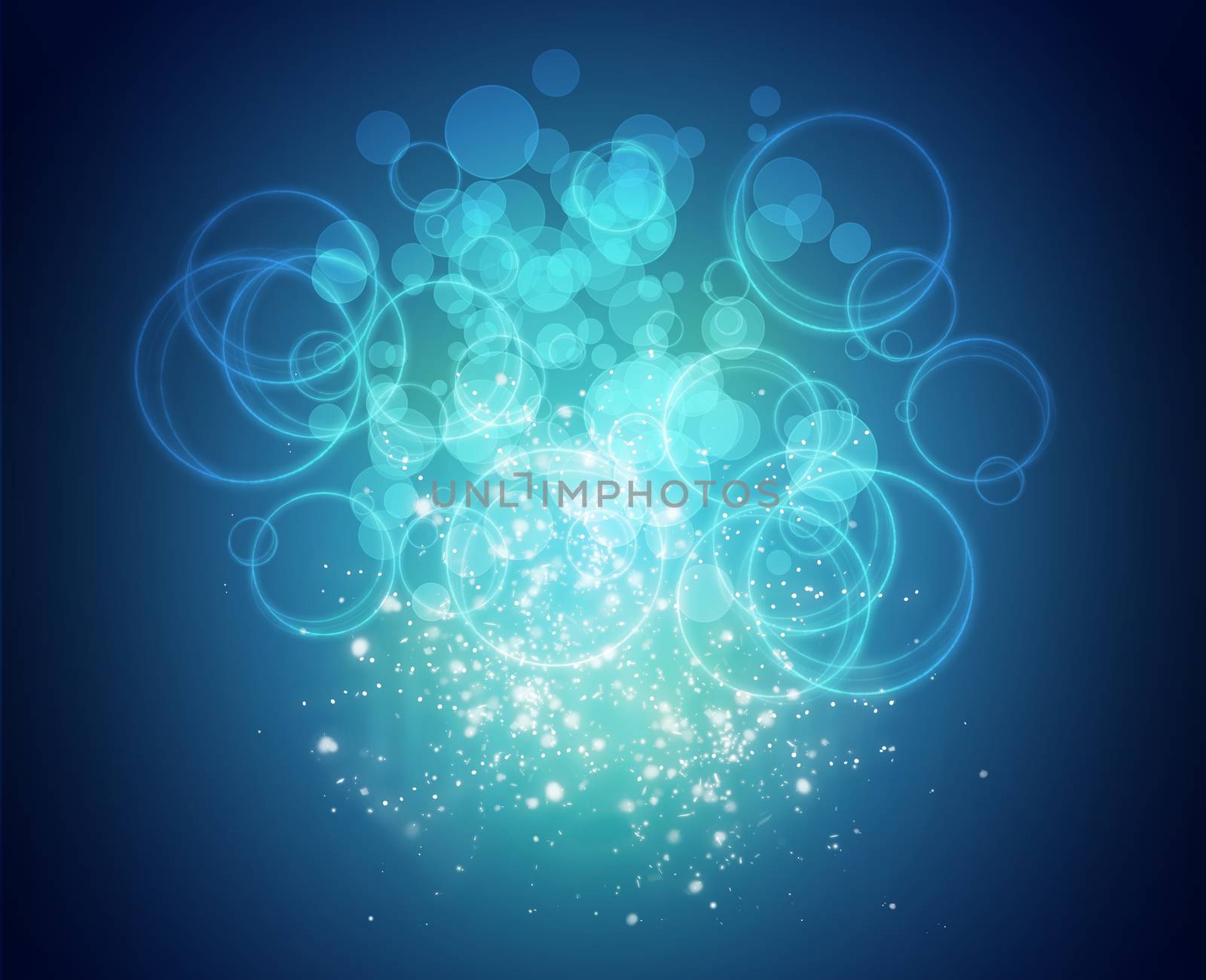 Stylized abstract background with motion glowing circles