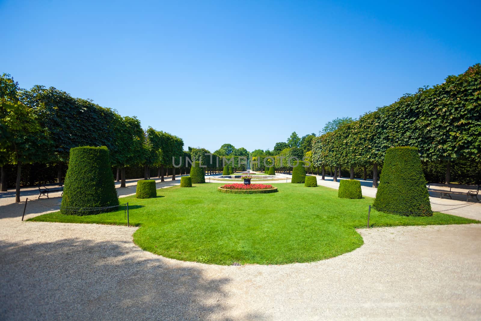 VIENNA, AUSTRIA - AUGUST 4, 2013: Schonbrunn Palace royal residence garden on August 4, 2013 in Vienna, Austria.
