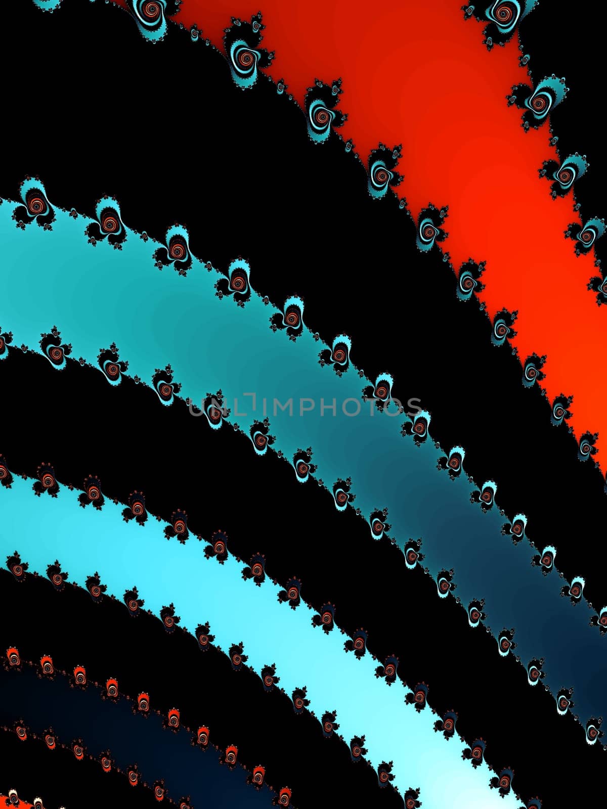 Digital computer graphic - rendering. Patterned fractal background with stripes for design.