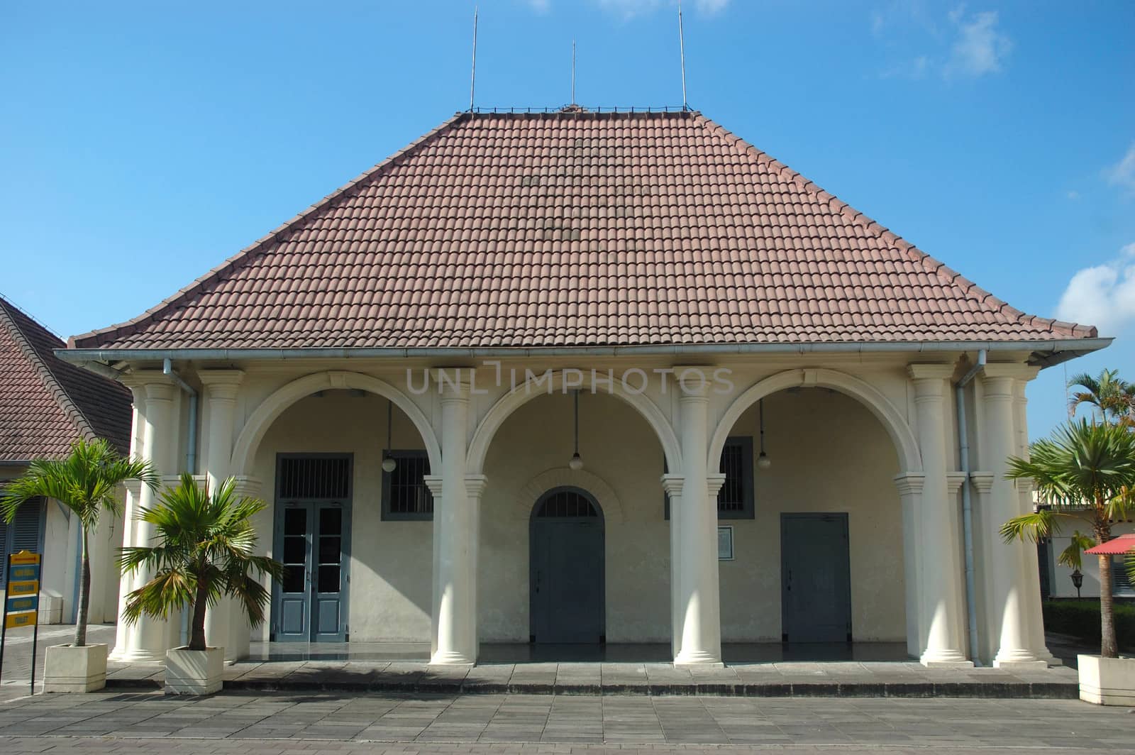 yogyakarta, indonesia-september 23, 2011: vredeburg castle at malioboro street yogyakarta, indonesia.