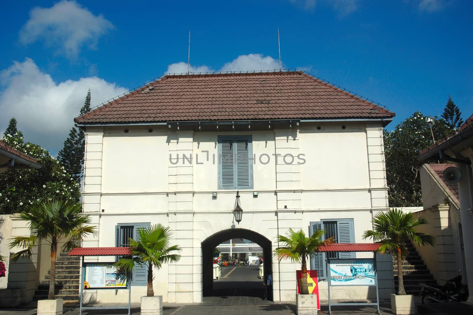 Yogyakarta, Indonesia - September 23, 2011: Vredeburg castle at Malioboro street Yogyakarta, Indonesia.