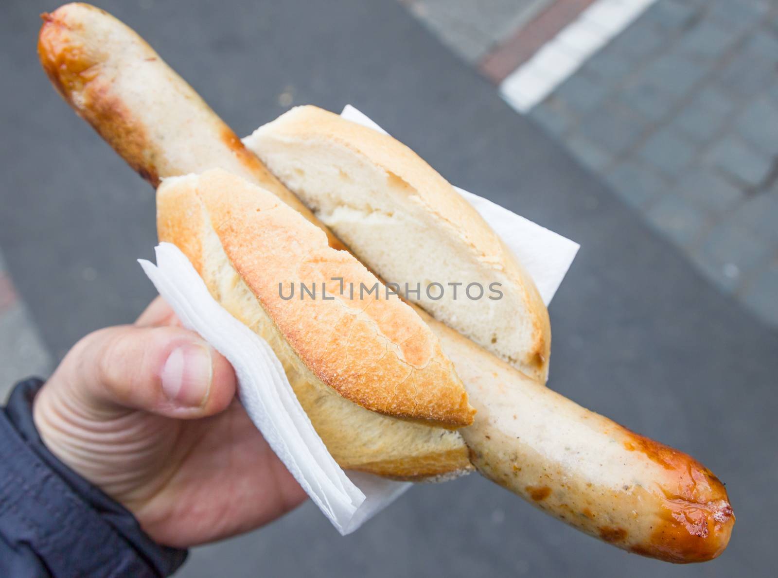 Hot dog with a big sausage