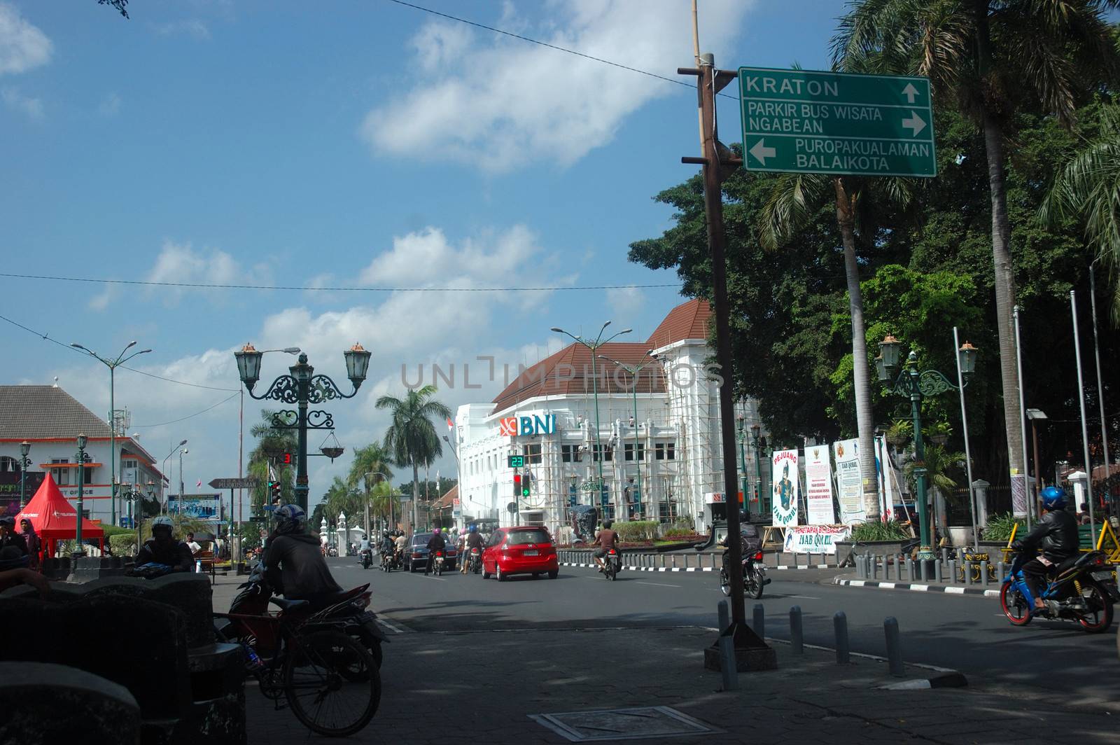 Yogyakarta, Indonesia - September 23, 2011: Scenery of famous Malioboro street in Yogyakarta-Indonesia.