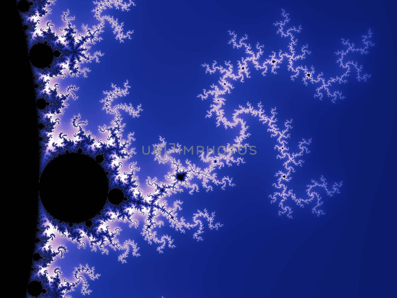 Digital computer graphic - rendering. Patterned fractal background in a blue colors for design.