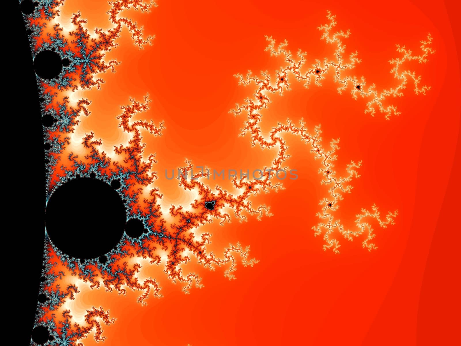 Digital computer graphic - rendering. Patterned fractal background in a orange colors for design.