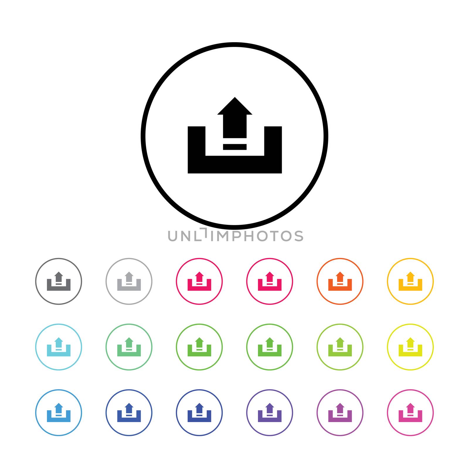 Icon Illustration with 18 Color Variations - Upload