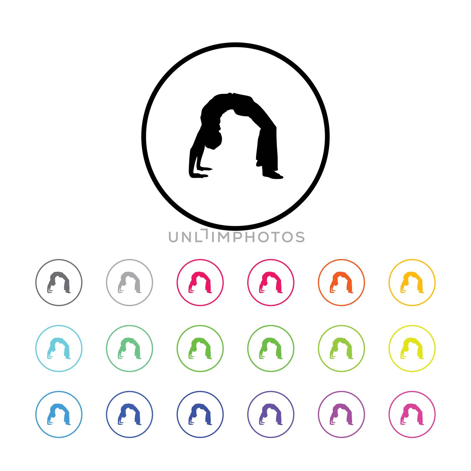 Icon Illustration with 18 Color Variations - Yoga Pose