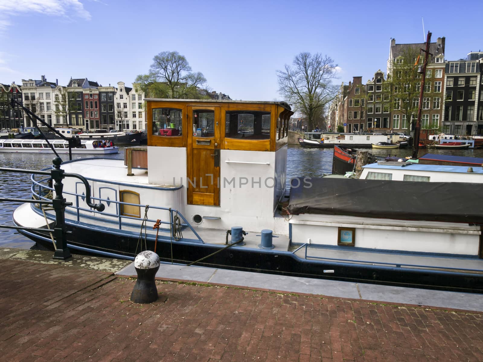 A house boat in Amsterdam