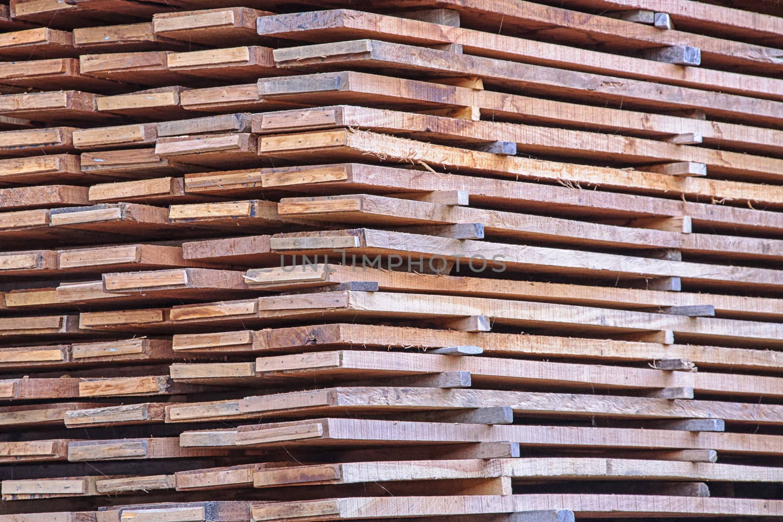 Stack of new wooden by NuwatPhoto