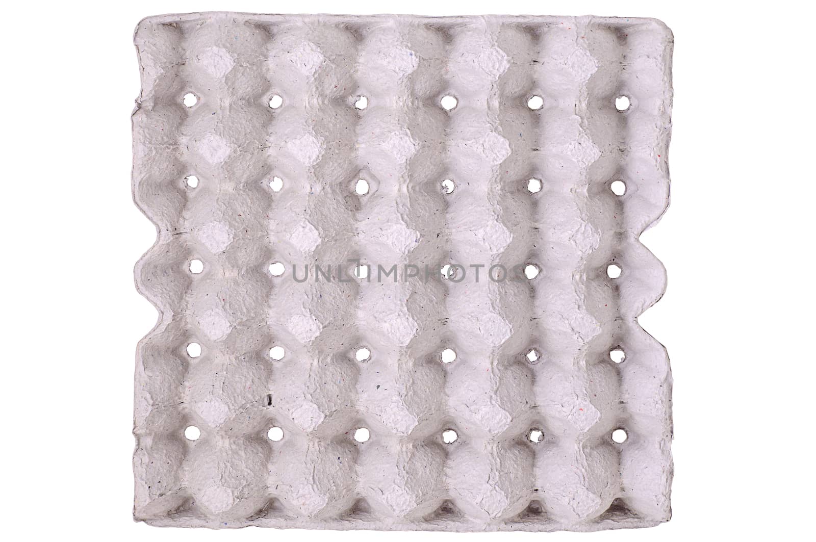 Paper tray for egg isolated on white with clipping path