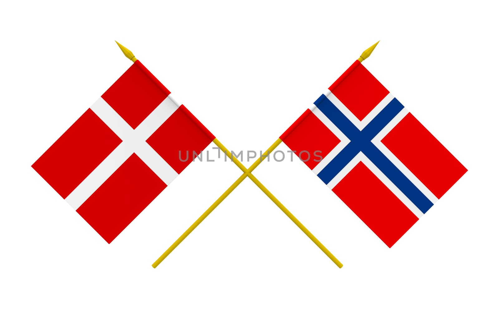 Flags, Denmark and Norway by Boris15