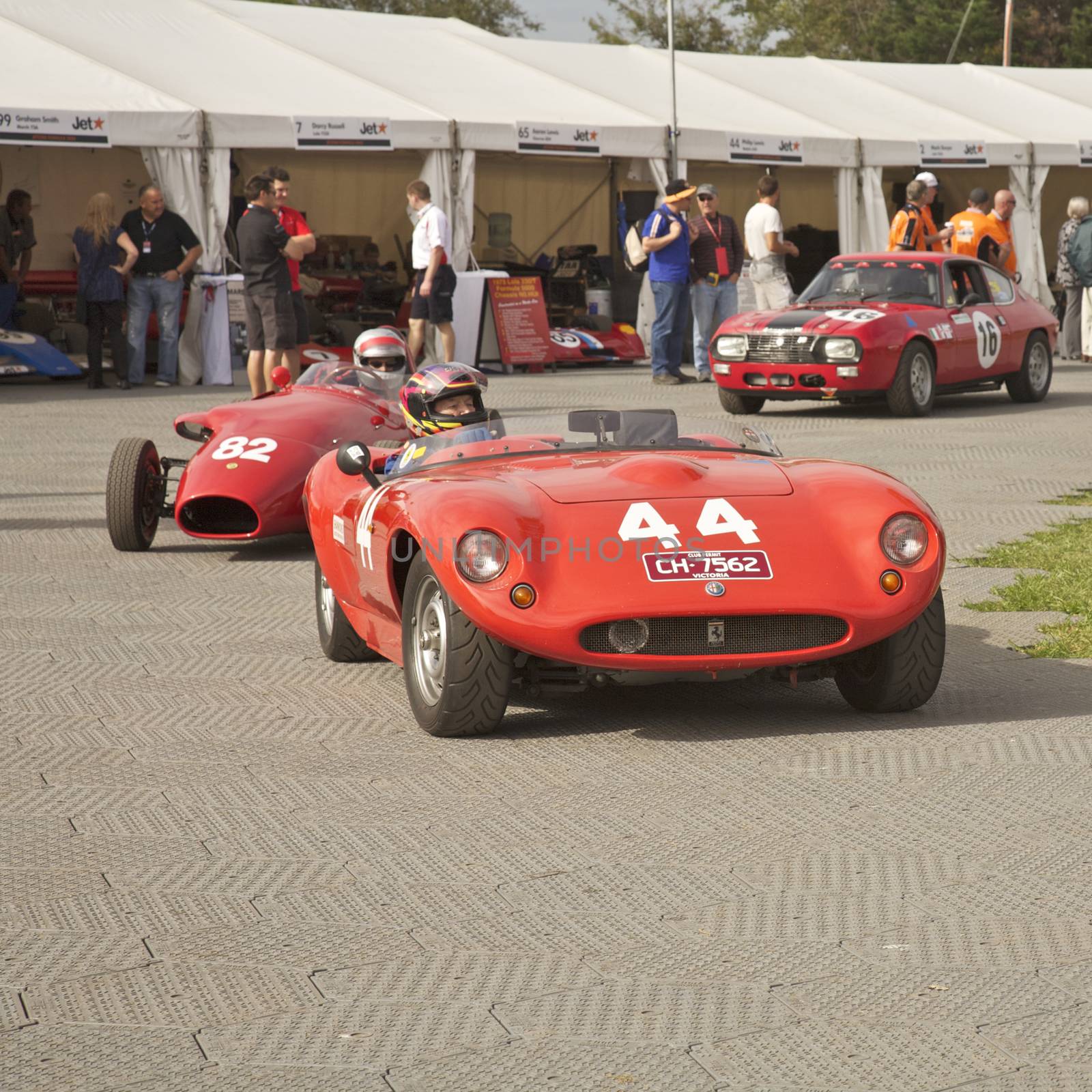 Alfa antique in Melbourne Grand Prix Grounds one of the Viewing Areas, 2010