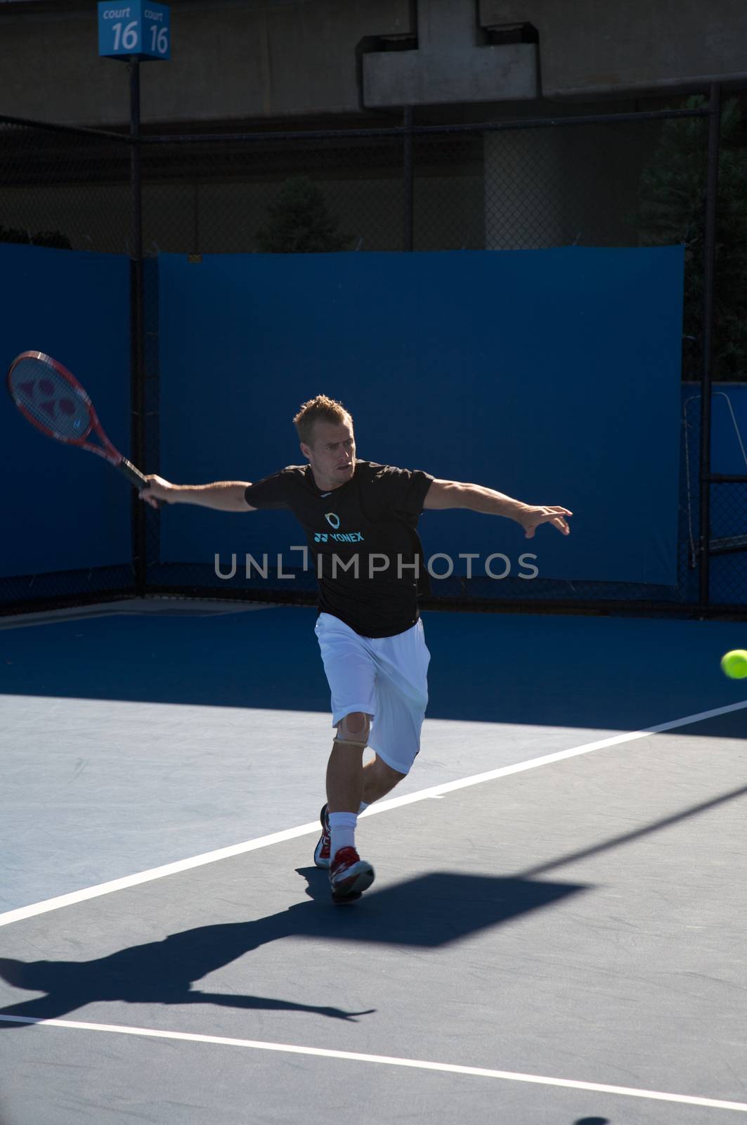 Australia's Lleyton Hewitt During his Practicing Session at Australia Open Tournament in Melbourne