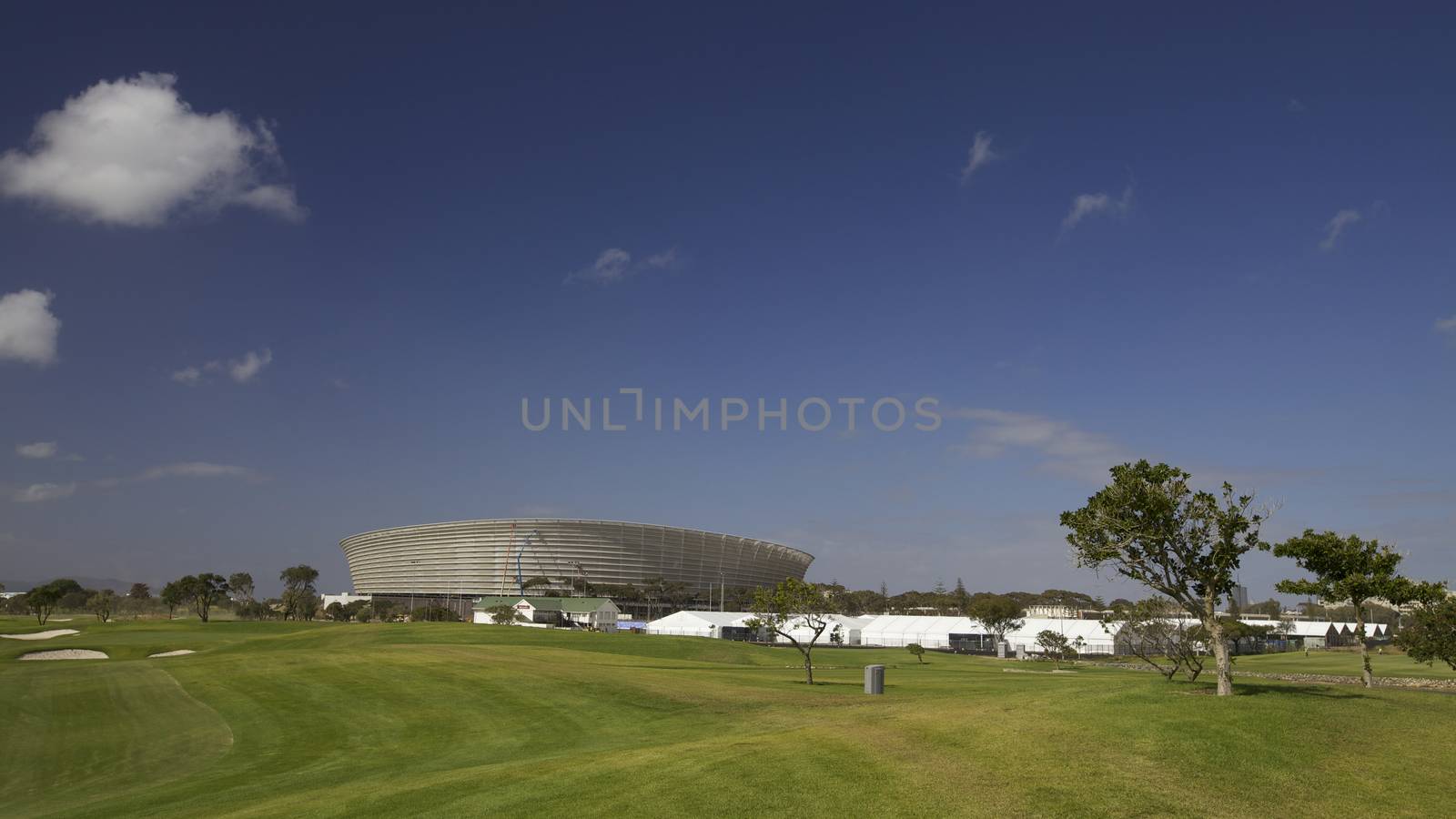 Final Stages of Construction Preparing Cape Town Stadium for 2010 Soccer World cup