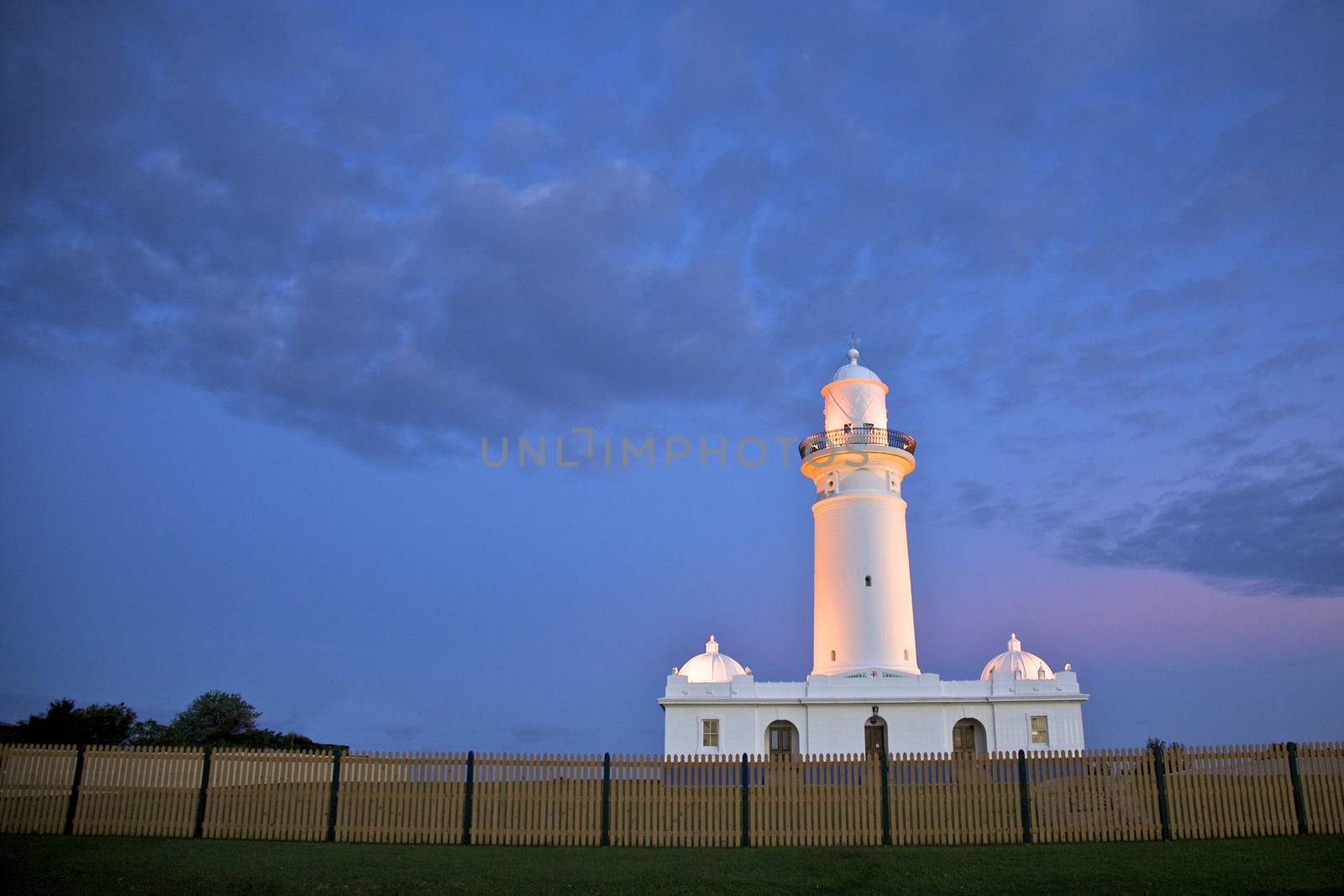 Picture of Macquarie Lightstation Sydney Australia It was Built 1818 by Governor Macquarie but in 1835 the Tower Began Crumble and Finally in 1883 There was Build Replica of the Original Macquarie Lighthouse Australia's First Lighthouse at Night in Sydney Point