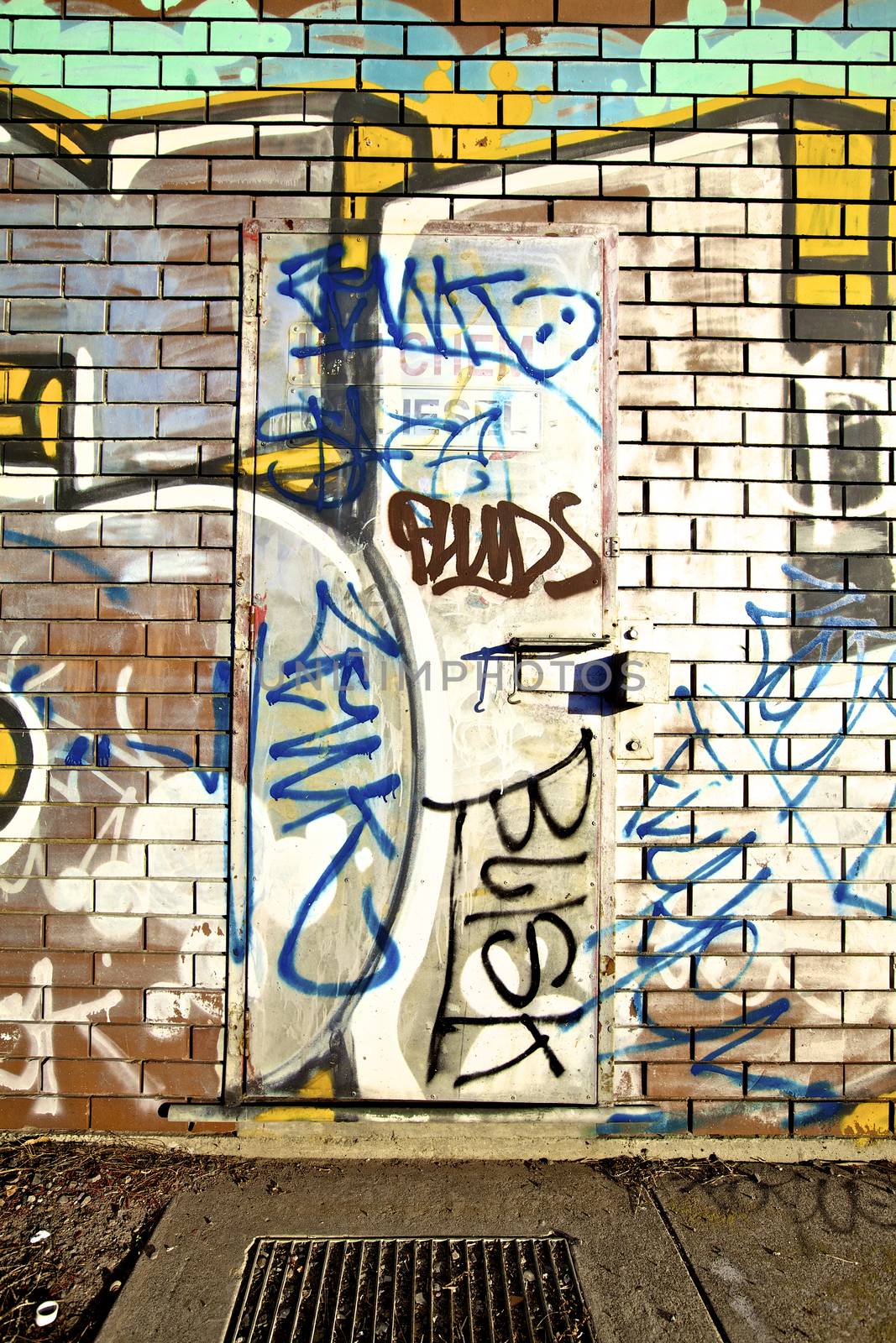 Graffiti design on door, Urban Backgrounds