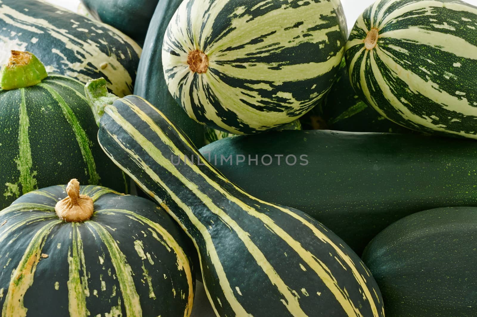 Close up view of some assorted zuchinnis