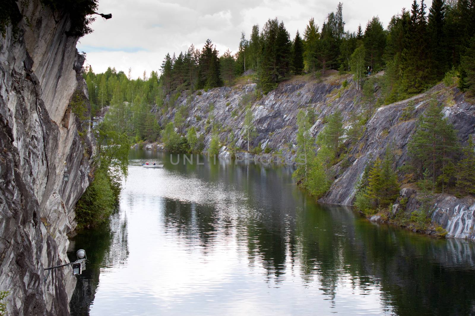 Famous Marble quarry, Ruskeala, in Republic of Karelia, Russia