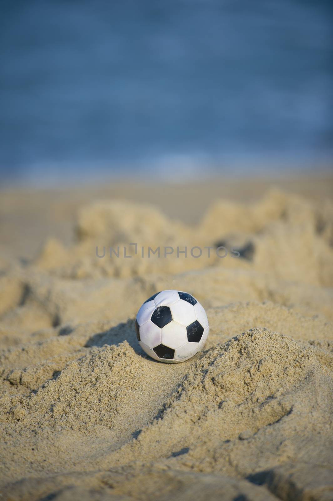 A soccer ball at a local beach
