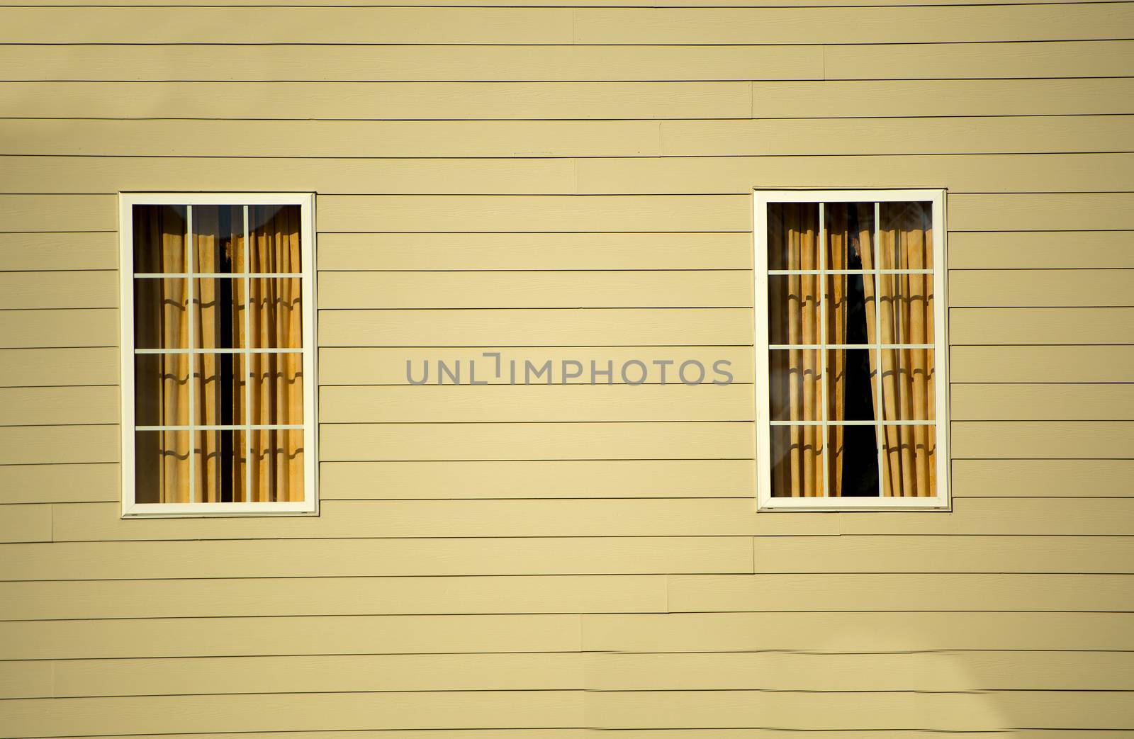 Window against vinyl siding at a local community