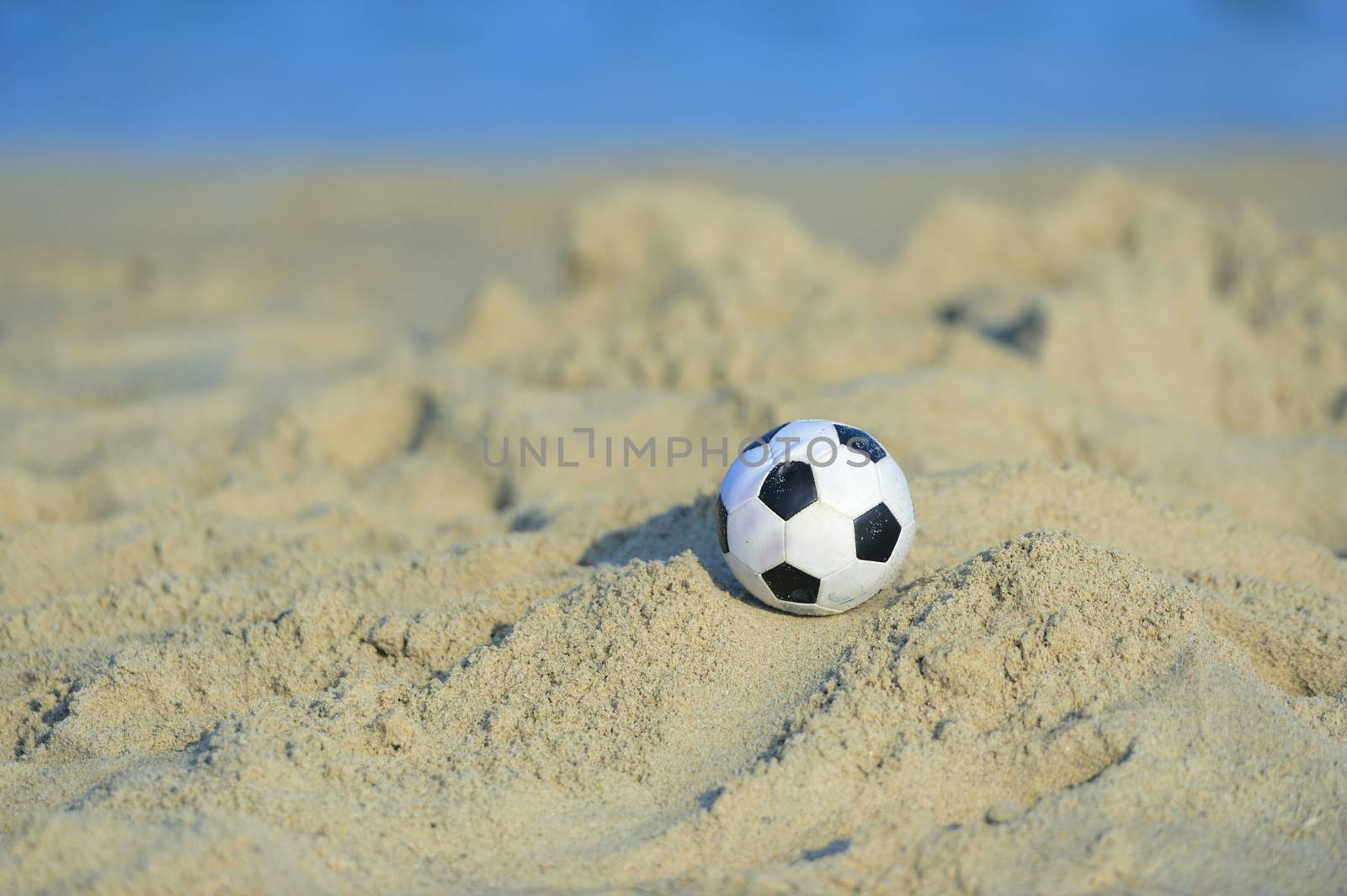 A soccer ball at a local beach