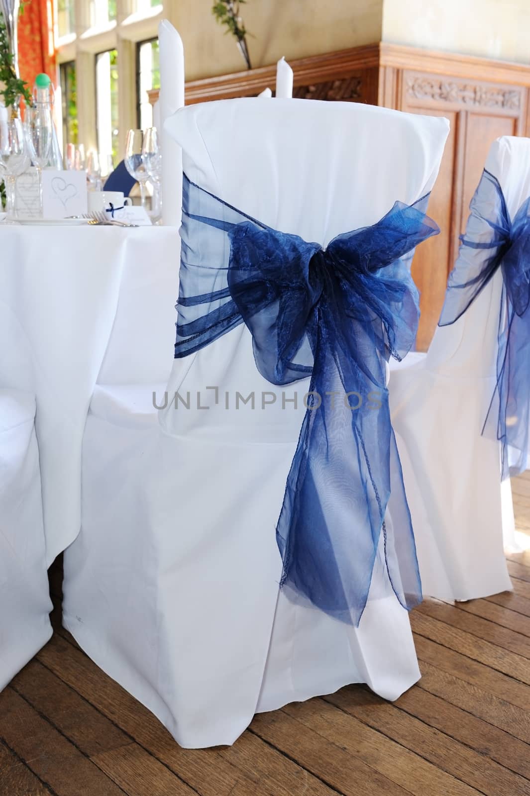 Blue chair cover by kmwphotography