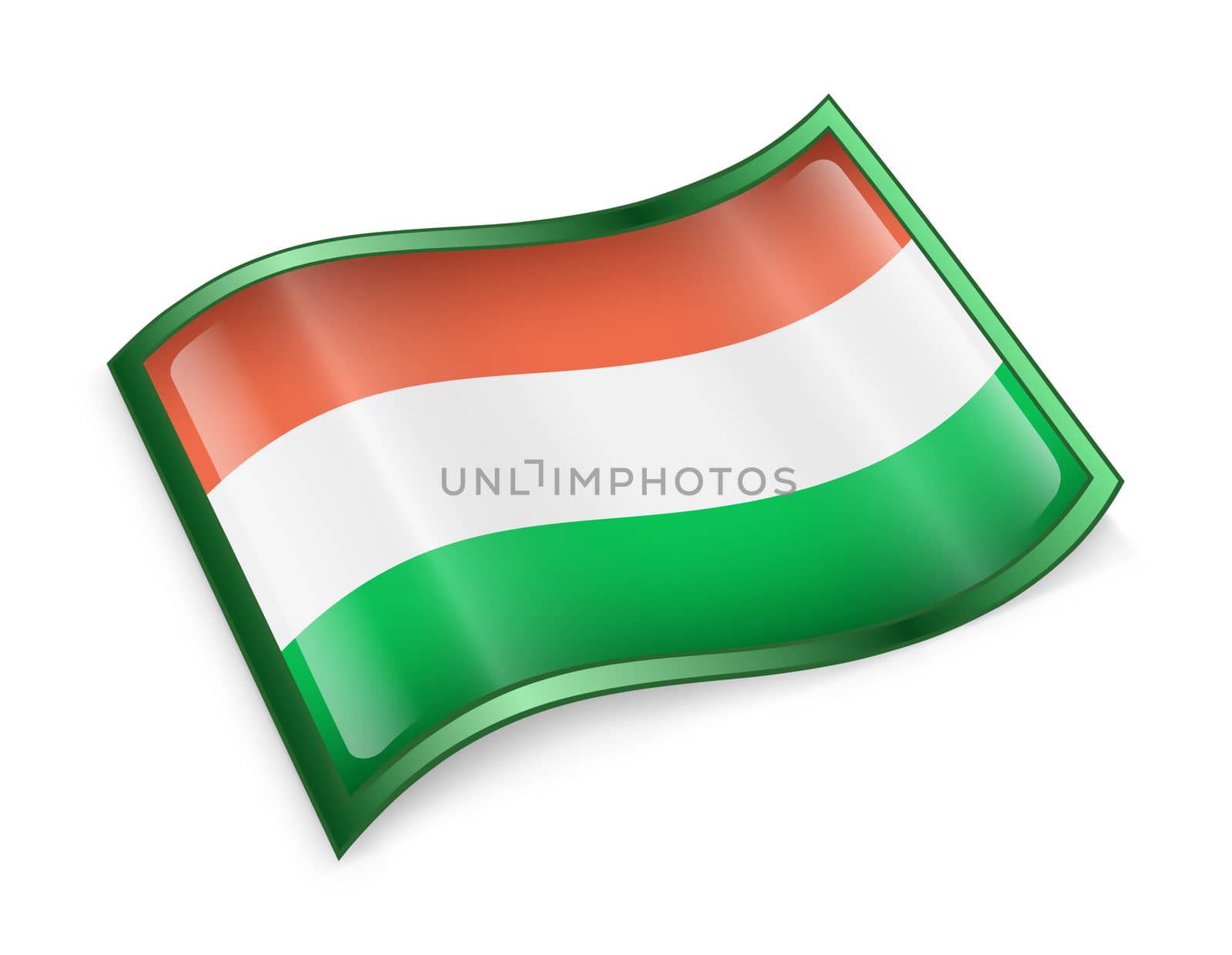 Hungary Flag Icon, isolated on white background