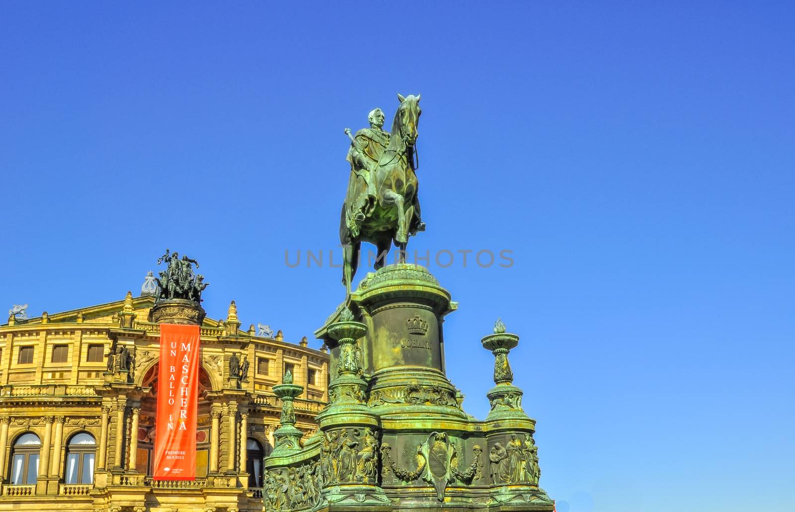 Semper Opera Statue in Dresden, Germany.