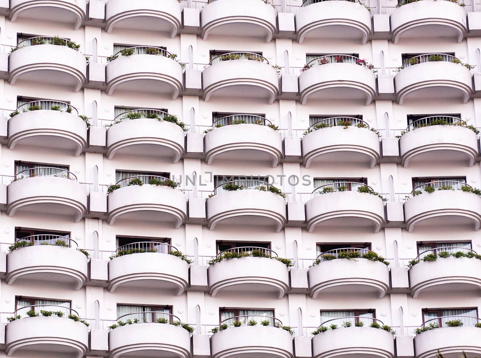 Condominium, skyscrapers include many families live in the same building.                              