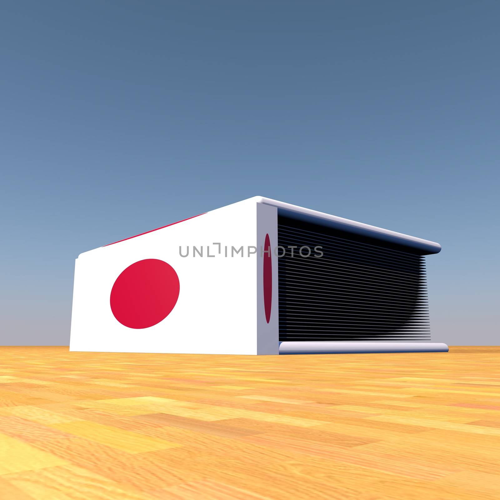 Book with Japan flag on cover, 3d render